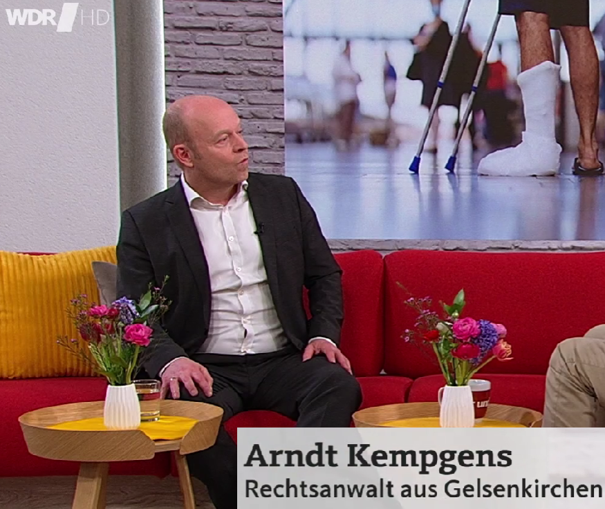 07.02.2023: Wer brauchte eine private Unfallversicherung? RA Kempgens live bei WDR TV